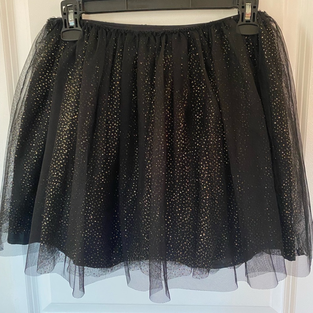 Black with gold specks tutu skirt.
